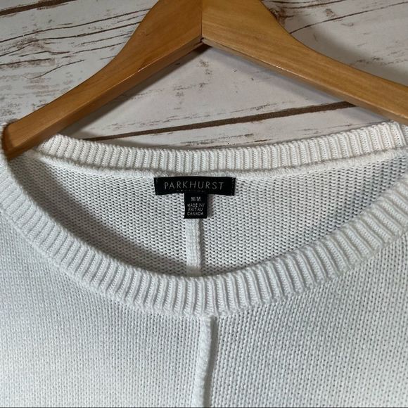 Parkhurst White With Blue Colour Blocking Pullover Sweater | Size Medium - Picture 8 of 10